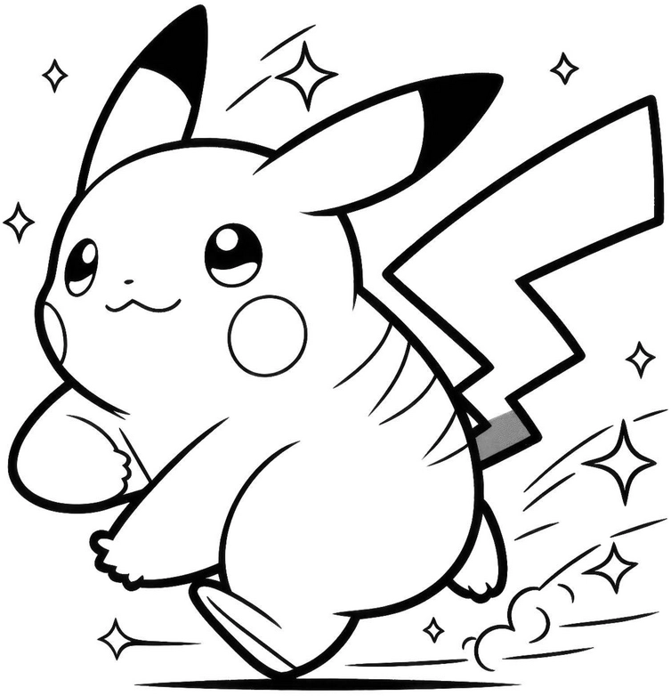 malvorlage-pikachu-dynamische-pose-ausmalen