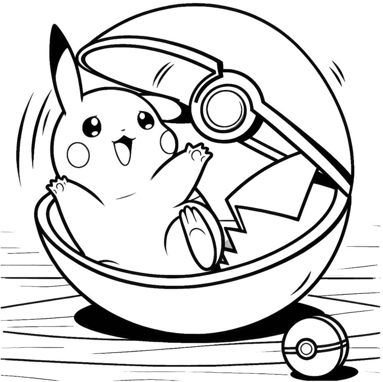 malvorlage-pikachu-im-pokeball-ausmalbild