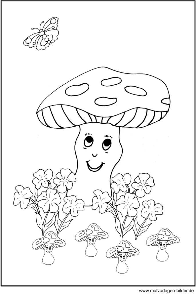 malvorlage-pilz-und-blumen-gestalten