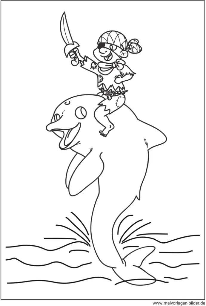 malvorlage-pirat-auf-delfin