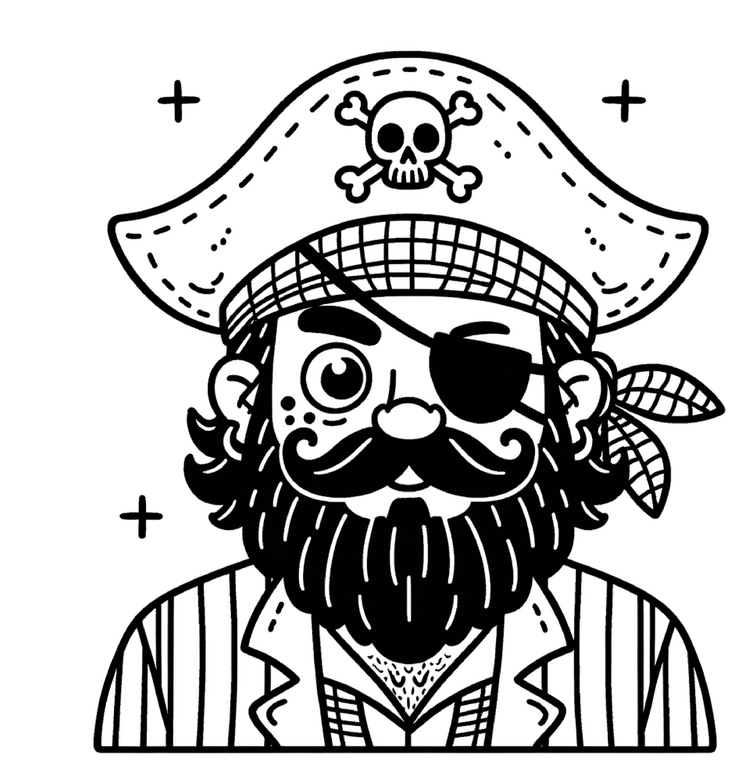 malvorlage-pirat-mit-augenklappe-und-totenkopf