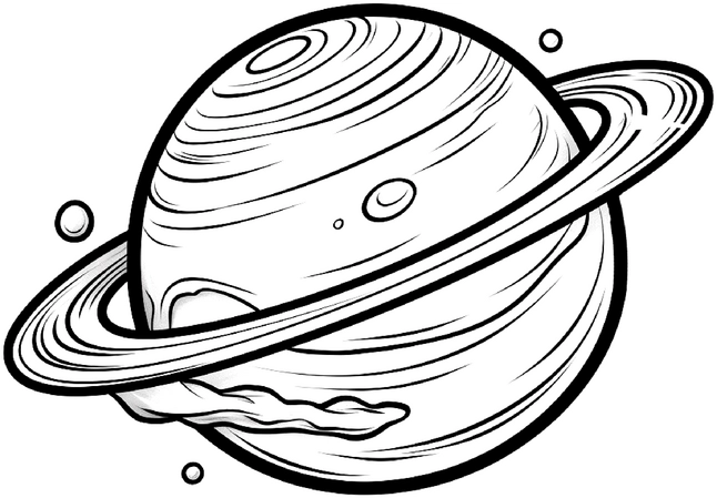 malvorlage-planeten-mit-ringen-im-weltall