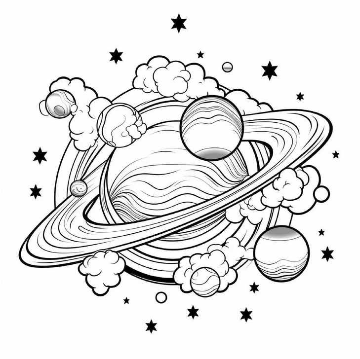malvorlage-planeten-und-sterne-im-weltall