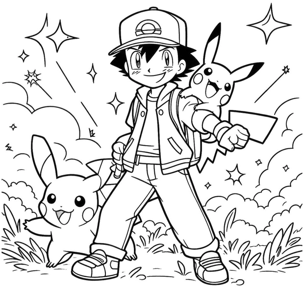 malvorlage-pokemon-abenteuer-mit-pikachu