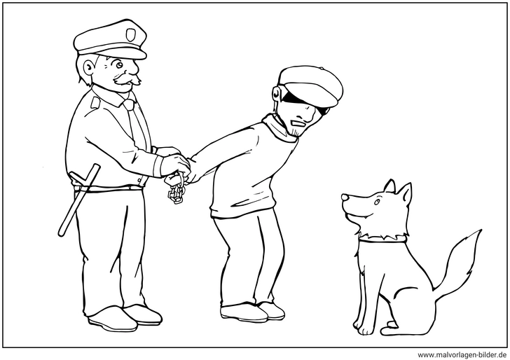 malvorlage-polizei-festnahme-einbrecher
