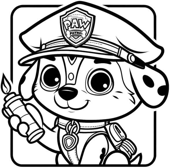 malvorlage-polizei-hund-mit-signalgeraet