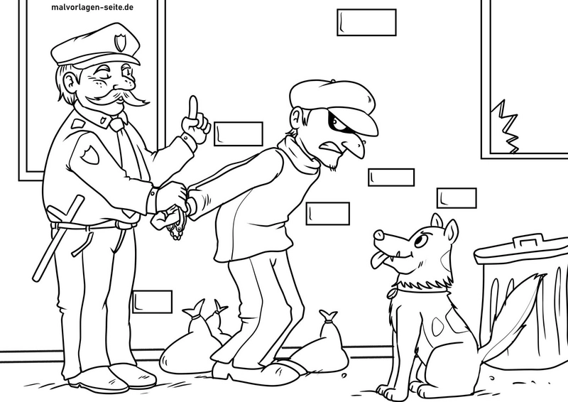 malvorlage-polizei-verbrecher-hund