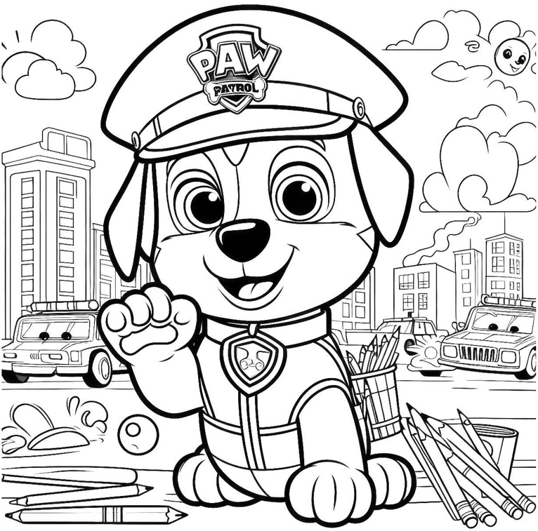 malvorlage-polizeihund-stadtmotiv
