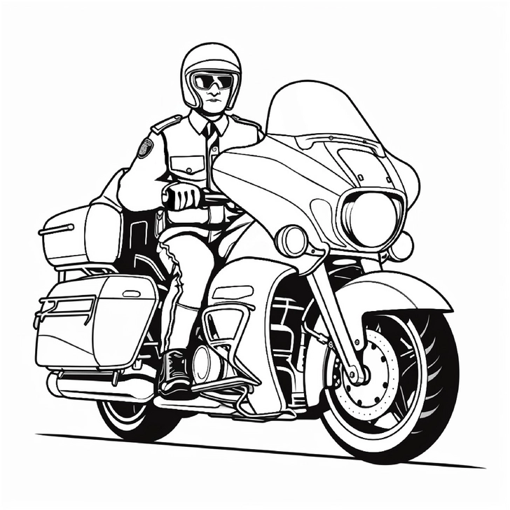 malvorlage-polizist-auf-motorrad