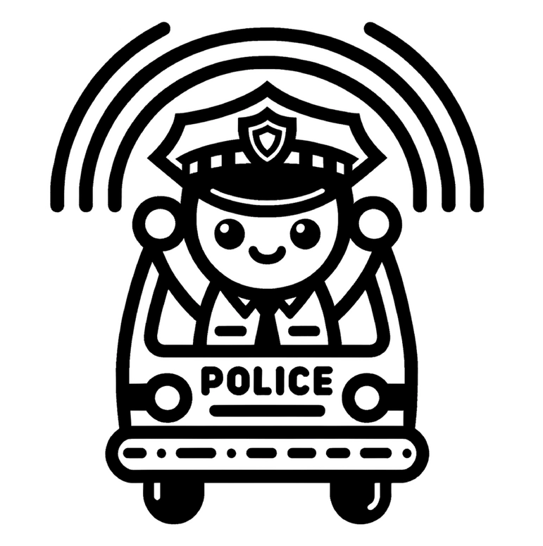 malvorlage-polizist-im-polizeiauto