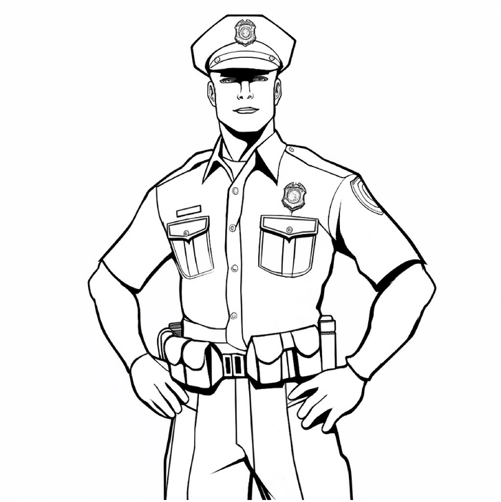 malvorlage-polizist-in-uniform-ausmalbild
