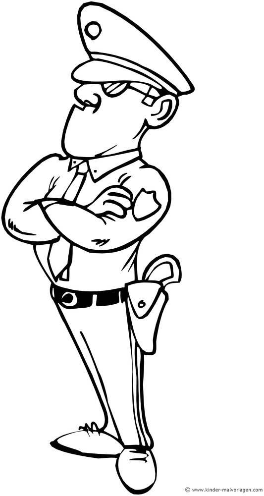 malvorlage-polizist-mit-sonnenbrille-verschraenkte-arme