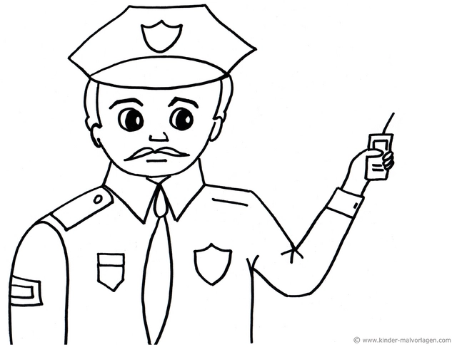 malvorlage-polizist-mit-walkie-talkie