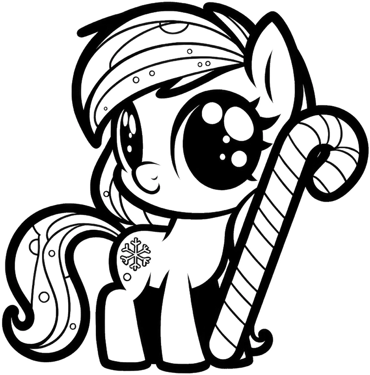 malvorlage-pony-mit-zuckerstange-fuer-weihnachten
