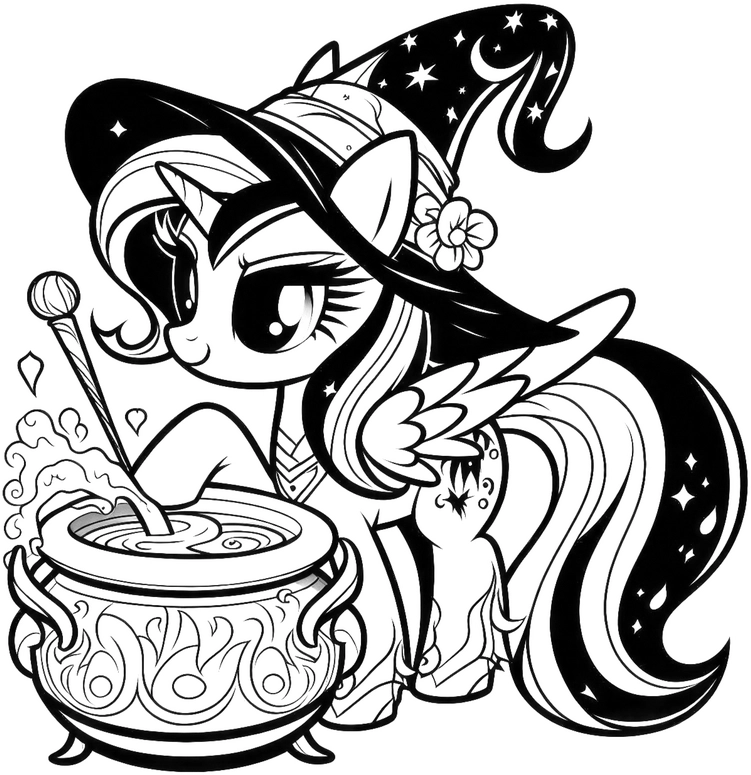 malvorlage-ponyxhexen-im-kessel-zaubertrank