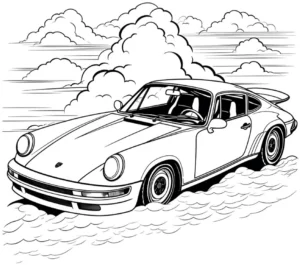 malvorlage-porsche-im-wolkenhimmel