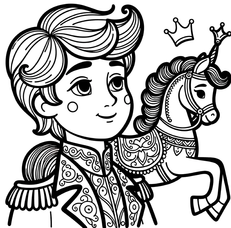 malvorlage-prinz-karussellpferd-ausmalbild