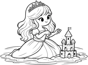 malvorlage-prinzessin-beim-sandburgenbauen