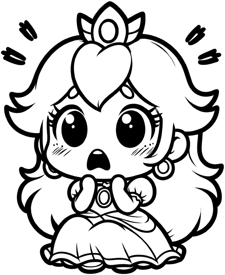 malvorlage-prinzessin-besorgt-kreativ-gestalten