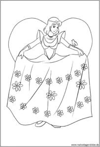 malvorlage-prinzessin-blumen-vogel