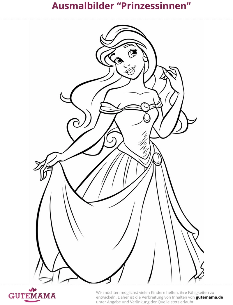 malvorlage-prinzessin-festliches-kleid