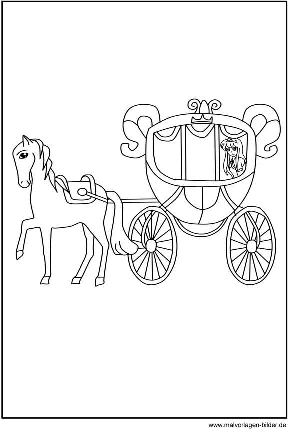 malvorlage-prinzessin-kutsche-ausmalbild