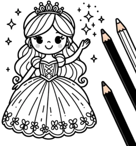 malvorlage-prinzessin-mit-funkeln-und-glitzer