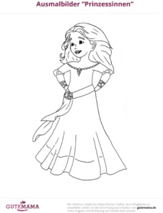 malvorlage-prinzessin-mit-kleid-ausmalen