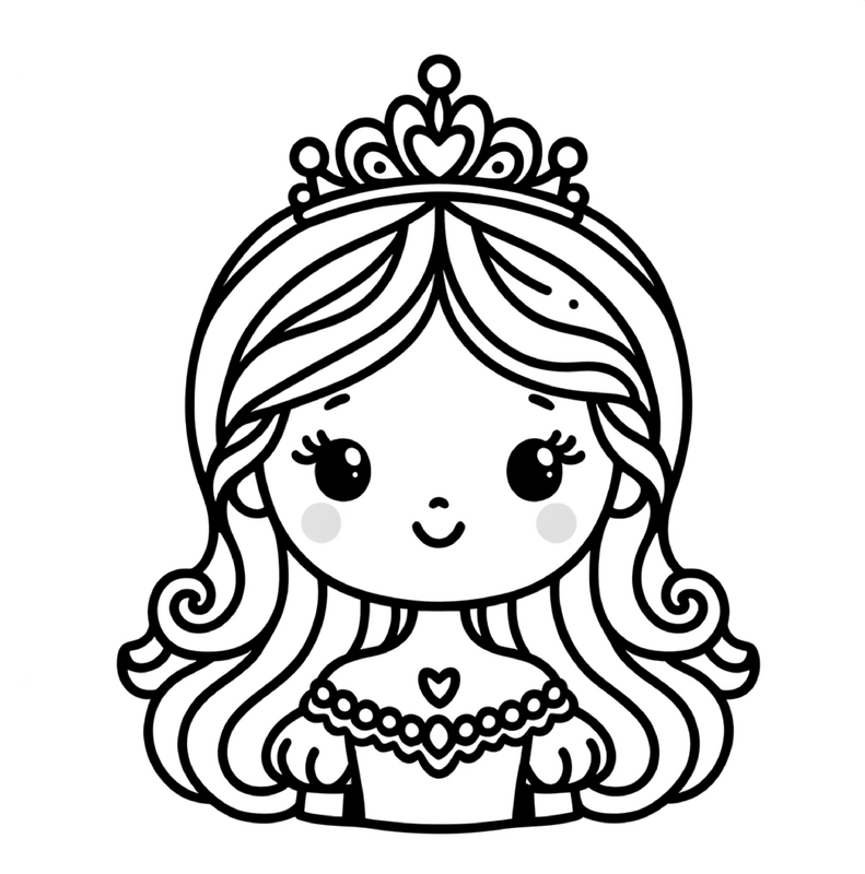 malvorlage-prinzessin-mit-krone-zum-ausmalen
