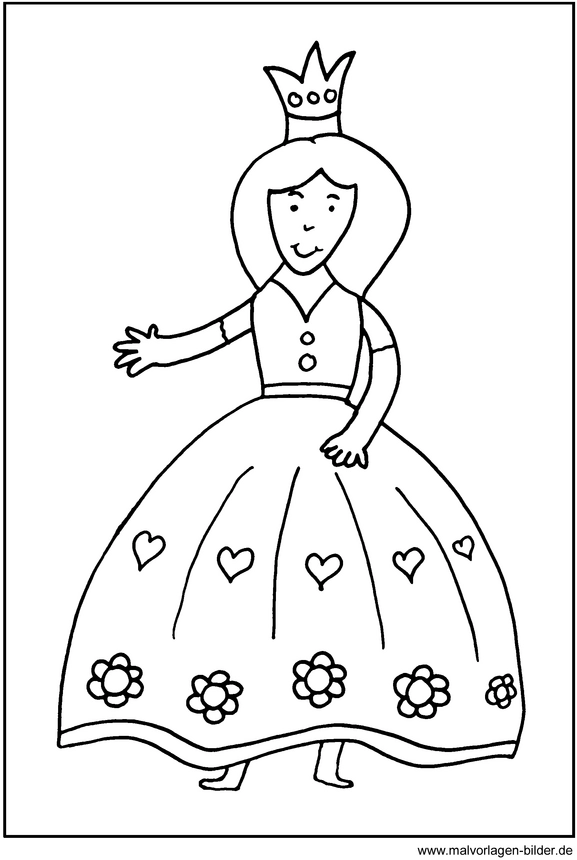 malvorlage-prinzessin-mit-kronen-und-herzen