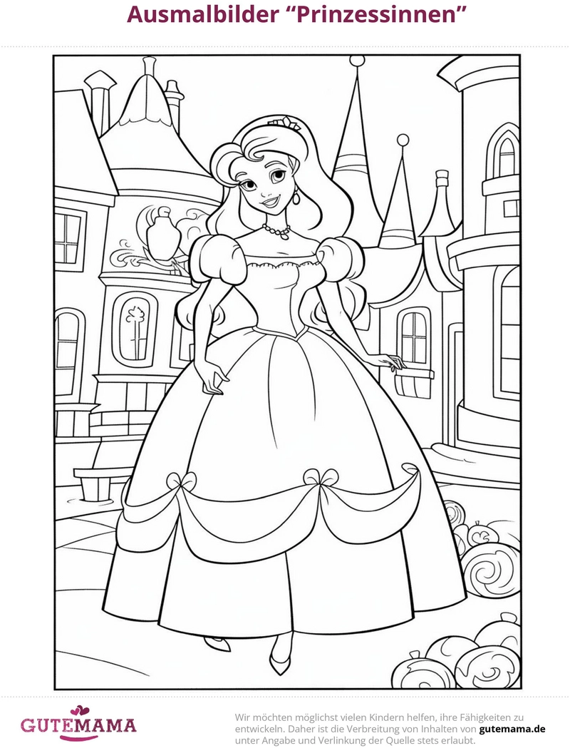 malvorlage-prinzessin-mit-schloss-und-details
