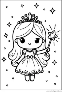 malvorlage-prinzessin-mit-zauberstab