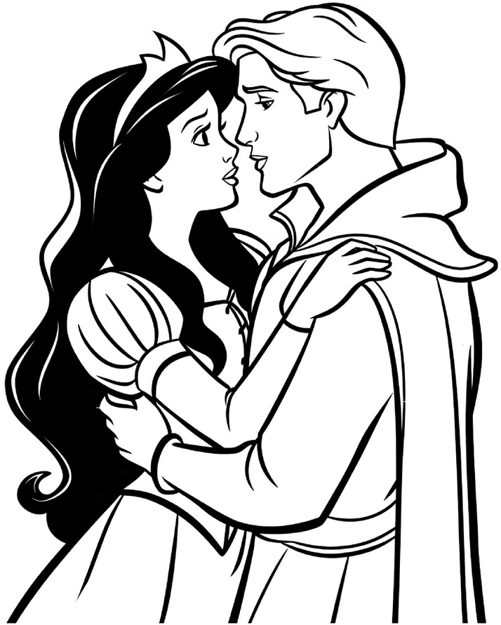 malvorlage-prinzessin-und-prinz-romantische-szene
