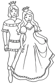 malvorlage-prinzessin-und-prinz-zum-ausmalen