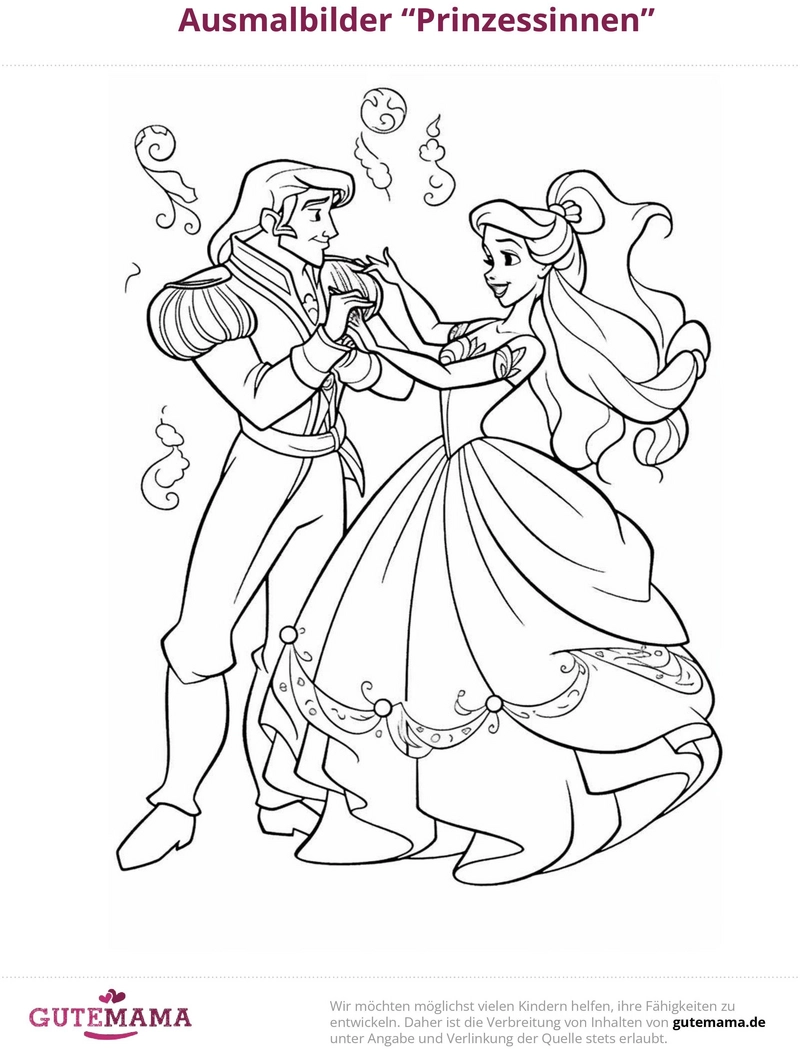 malvorlage-prinzessinnen-tanzszene