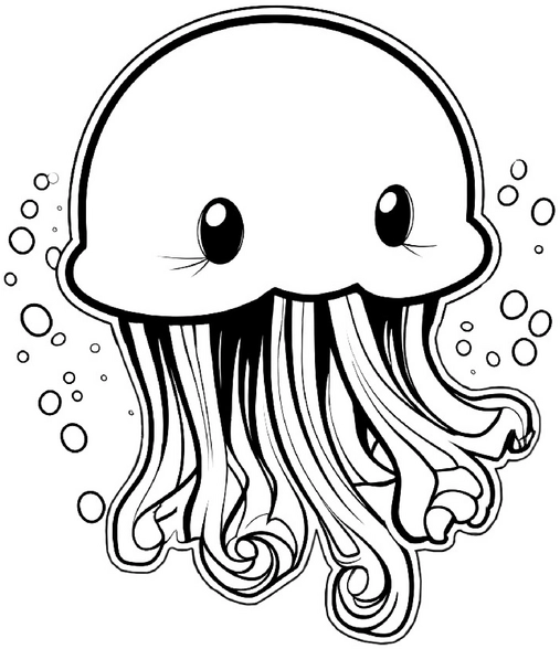 malvorlage-qualle-mit-langen-tentakeln