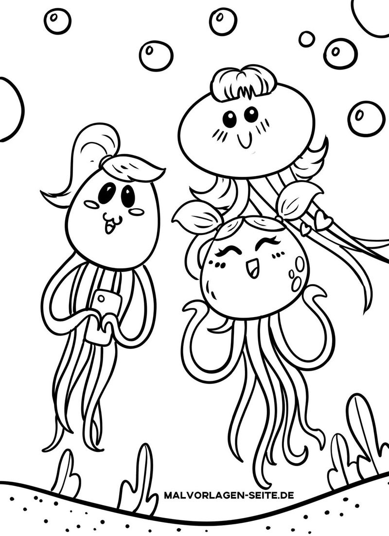 malvorlage-quallen-kreative-meeresbewohner