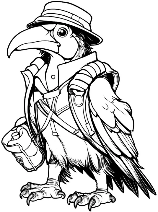 malvorlage-rabe-im-forscher-outfit
