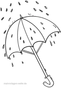 malvorlage-regenschirm-im-regen