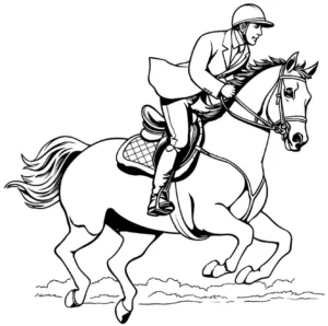 malvorlage-reiter-auf-pferd