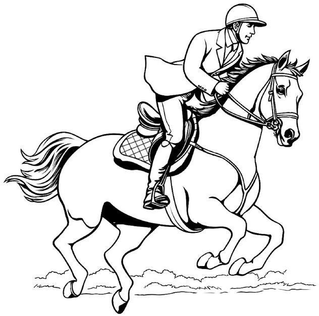 malvorlage-reiter-auf-pferd