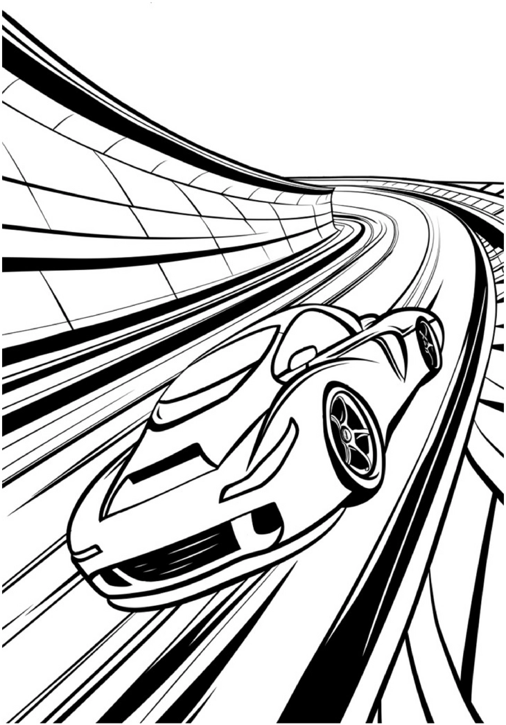 malvorlage-rennwagen-auf-rennstrecke