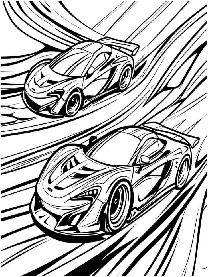 malvorlage-rennwagen-in-dynamischer-bewegung