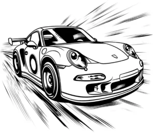malvorlage-rennwagen-mit-bewegungslinien