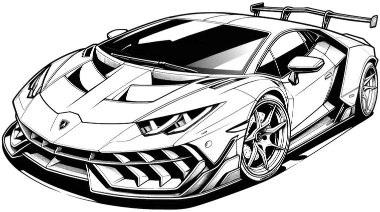 malvorlage-rennwagen-mit-kreativem-design