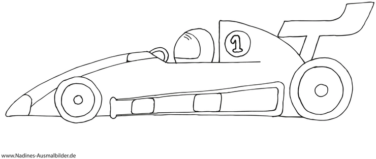 malvorlage-rennwagen-mit-rennfahrer