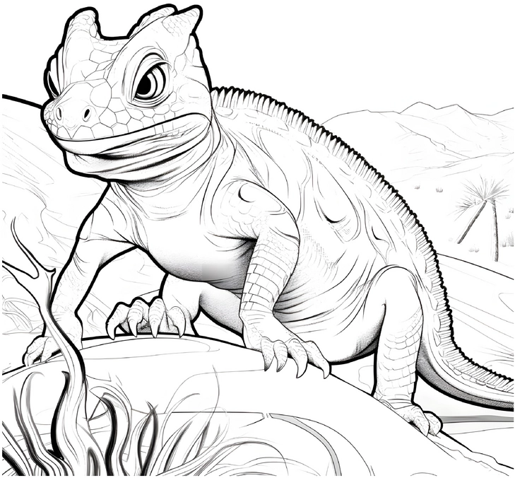 malvorlage-reptil-beim-klettern