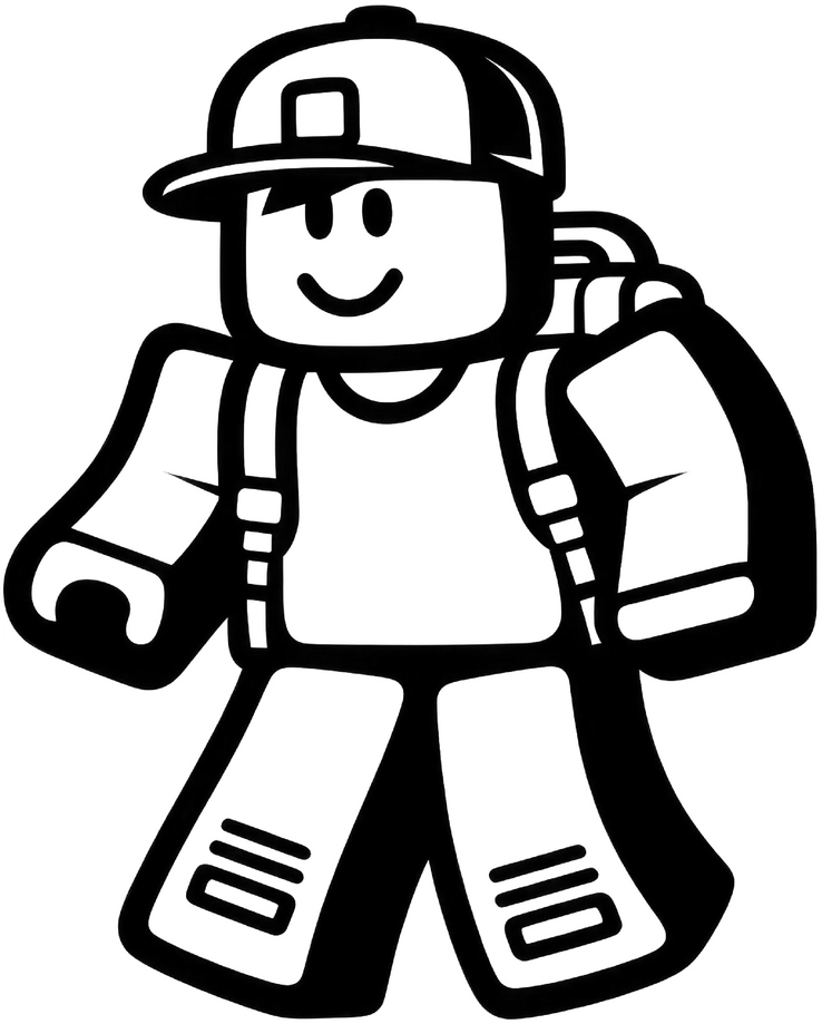 malvorlage-roblox-figur-mit-rucksack-zum-ausmalen