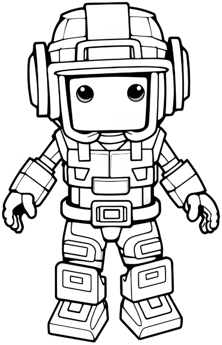 malvorlage-roboter-astronaut-weltall