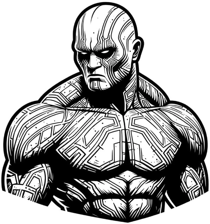 malvorlage-roboter-geometrische-muster